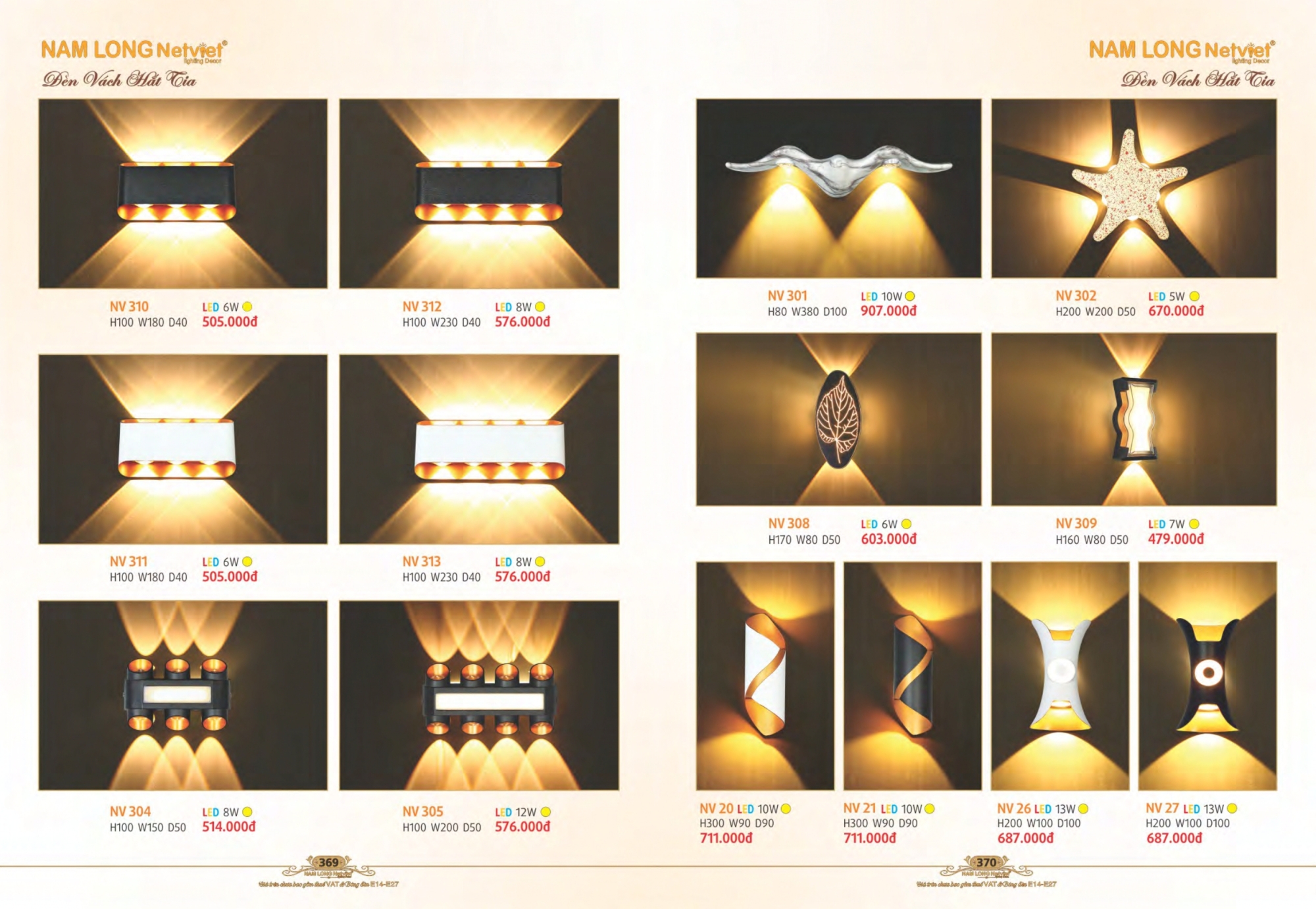 Bảng giá đèn trang trí Nam Long